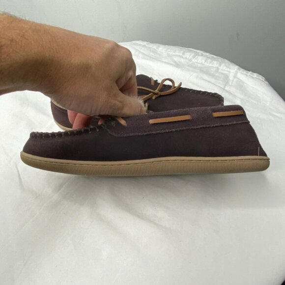 J.Crew Men's Faux Shearling Moccasins Size 9M H1299 Dark Brown - Picture 6 of 8